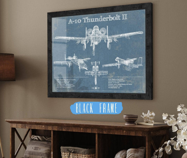 20" x 16" / Black Frame Cutler West A-10 Thunderbolt II Patent Blueprint Original Military Wall Art