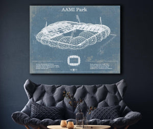 Cutler West AAMI Park Vintage Australia Rugby and Soccer Stadium Print