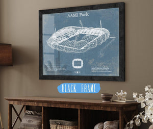 20" x 16" / Black Frame Cutler West AAMI Park Vintage Australia Rugby and Soccer Stadium Print