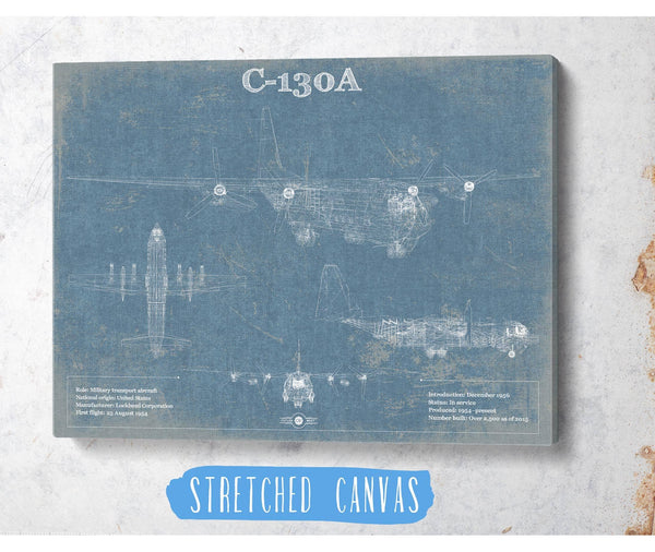 Cutler West AC-130A Vintage Aviation Blueprint Military Print