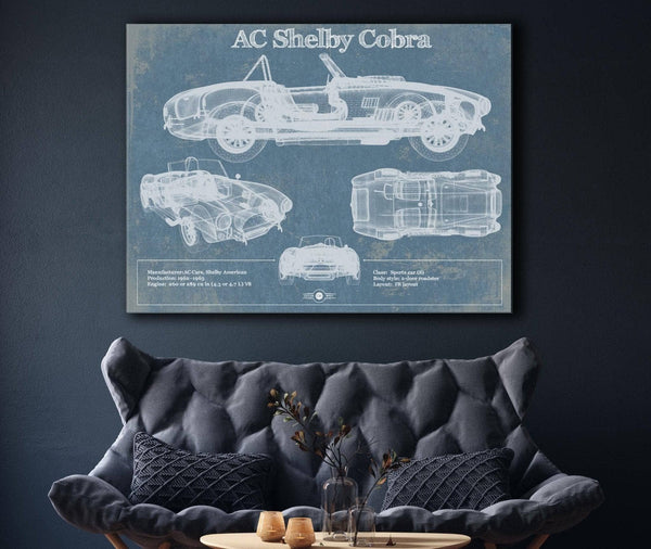 Cutler West AC Shelby Cobra Blueprint Vintage Auto Print