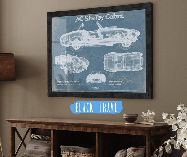 20" x 16" / Black Frame Cutler West AC Shelby Cobra Blueprint Vintage Auto Print