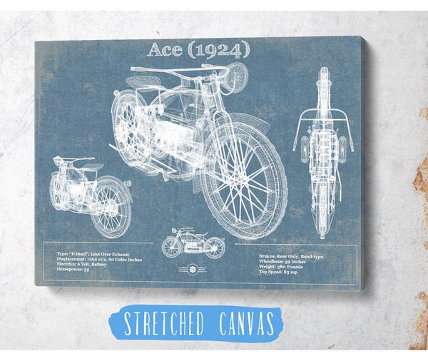 Cutler West Ace (1924) Blueprint Motorcycle Patent Print