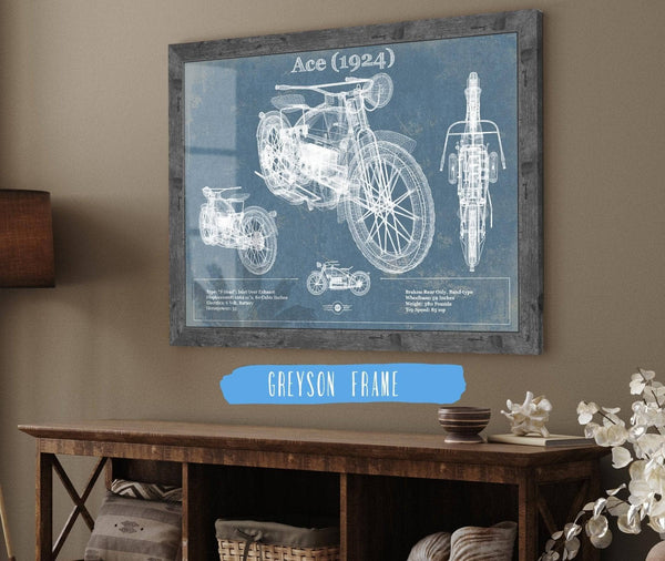 Cutler West Ace (1924) Blueprint Motorcycle Patent Print