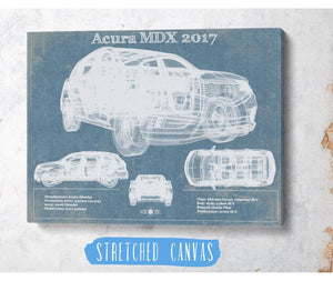 Cutler West Acura MDX 2017 Vintage Blueprint Auto Print