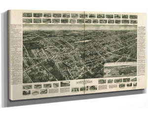 24" x 16" / Stretched Canvas Wrap Cutler West Aero View Of Amityville Suffolk County Long Island Ny 1925  State Of New York