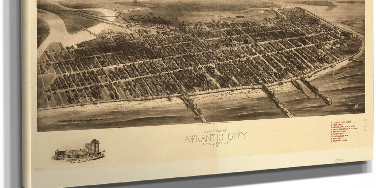 Aero View Of Atlantic City New Jersey 1909 State Of New Jersey