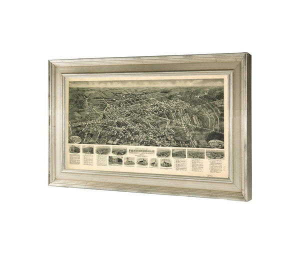 24" x 16" / Champagne Frame Cutler West Aero View Of Farmingdale Nassau County Long Island Ny 1925  State Of New York