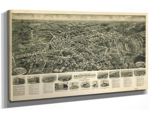 24" x 16" / Stretched Canvas Wrap Cutler West Aero View Of Farmingdale Nassau County Long Island Ny 1925  State Of New York