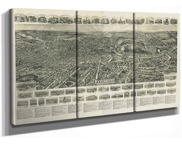 Cutler West Aero View Of Fitchburg Massachusetts 1915  State Of Massachusetts