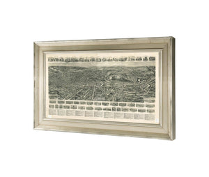 24" x 16" / Champagne Frame Cutler West Aero View Of Fitchburg Massachusetts 1915  State Of Massachusetts
