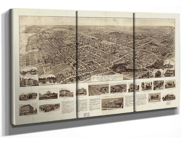 Cutler West Aero View Of Freeport Long Island Ny 1909  State Of New York