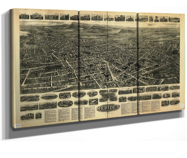 Cutler West Aero View Of Meriden Connecticut 1918  State Of Connecticut