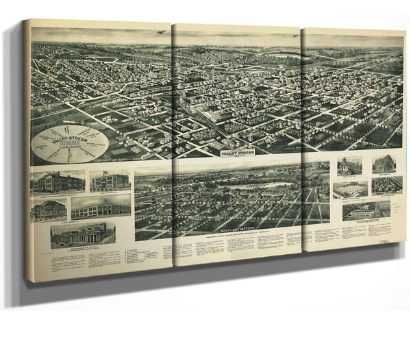 Cutler West Aero View Of Valley Stream Long Island 1924  State Of New York