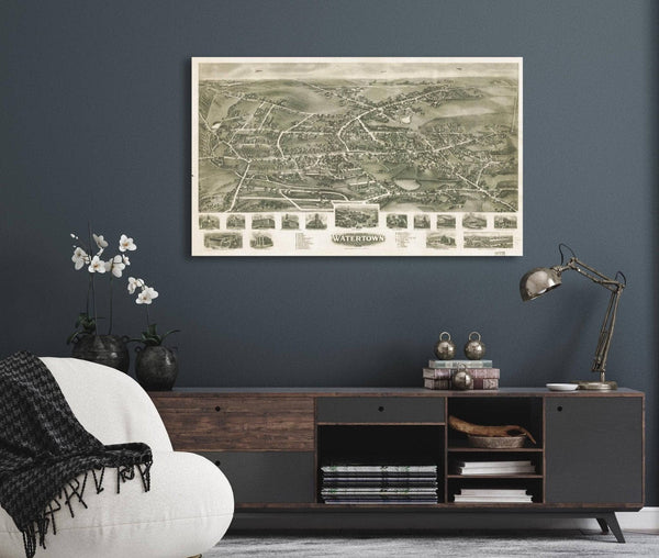 Cutler West Aero View Of Watertown Connecticut 1918  State Of Connecticut