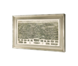 24" x 16" / Champagne Frame Cutler West Aero View Of Watertown Connecticut 1918  State Of Connecticut