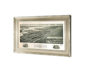 24" x 16" / Champagne Frame Cutler West Aeroview Of Margate City New Jersey 1925  State Of New Jersey