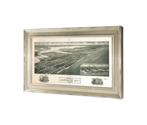 24" x 16" / Champagne Frame Cutler West Aeroview Of Margate City New Jersey 1925  State Of New Jersey