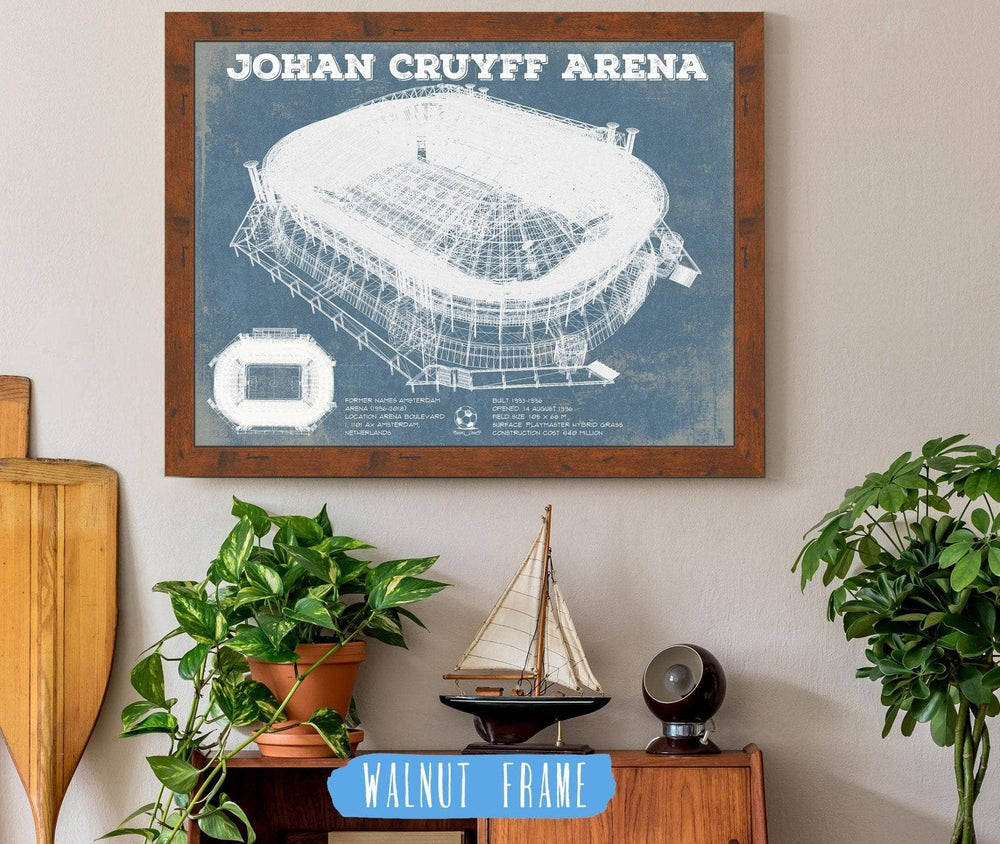 14" x 11" / Stretched Canvas Wrap Cutler West AFC Ajax FC Johan Cruyff Arena Soccer Print