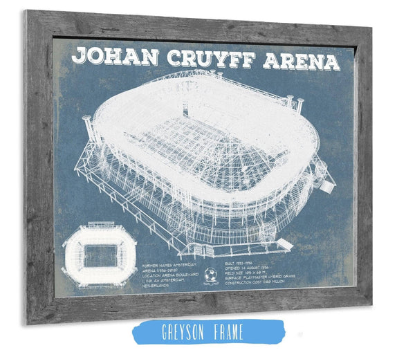 14" x 11" / Greyson Frame Cutler West AFC Ajax FC Johan Cruyff Arena Soccer Print