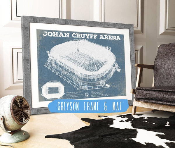 14" x 11" / Greyson Frame & Mat Cutler West AFC Ajax FC Johan Cruyff Arena Soccer Print