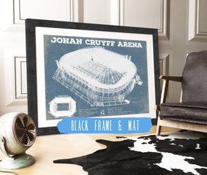 20" x 16" / Black Frame & Mat Cutler West AFC Ajax FC Johan Cruyff Arena Soccer Print
