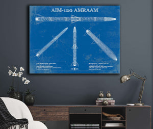 Cutler West AIM-120 AMRAAM Blueprint Vintage Missile Print