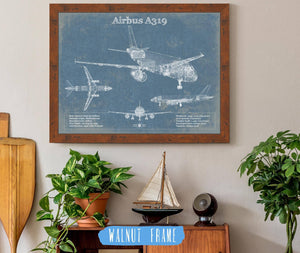 Cutler West Airbus A319 Vintage Aviation Blueprint Print