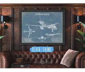 Cutler West Airbus A319 Vintage Aviation Blueprint Print
