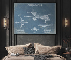 Cutler West Airbus A319 Vintage Aviation Blueprint Print