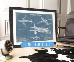 Cutler West Airbus A320 Vintage Aviation Blueprint Print