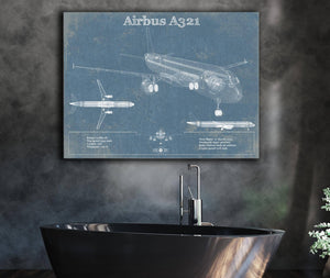 Cutler West Airbus A321 Vintage Aviation Blueprint Print