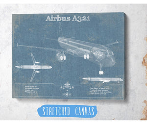 Cutler West Airbus A321 Vintage Aviation Blueprint Print