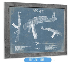14" x 11" / Greyson Frame Cutler West AK-47 Blueprint Vintage Gun Print