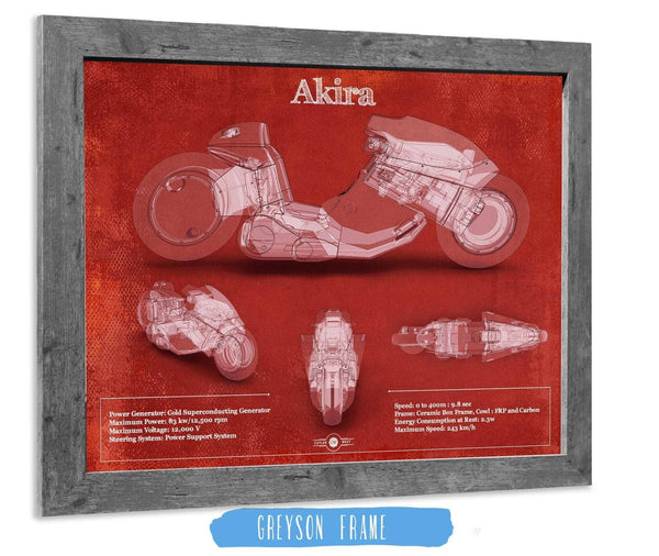 Cutler West Akira Blueprint Vintage Motorcycle Print