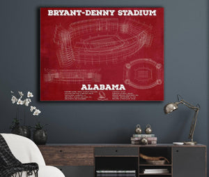 Cutler West Alabama Crimson Tide Stadium Art - Bryant-Denny Stadium Vintage Seating Chart