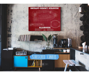 Cutler West Alabama Crimson Tide Stadium Art - Bryant-Denny Stadium Vintage Seating Chart