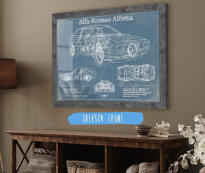 Cutler West Alfa Romeo Alfetta Bel Bel Air Sport Coupé Blueprint Vintage Auto Print