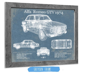 Cutler West Alfa Romeo GTV 1974 Bel Air Sport Coupé Blueprint Vintage Auto Print