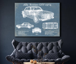 Cutler West Alfa Romeo GTV 1974 Bel Air Sport Coupé Blueprint Vintage Auto Print