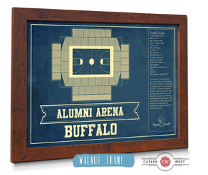20" x 16" / Walnut Frame Cutler West Alumni Arena Buffalo Bulls NCAA Vintage Basketball Print
