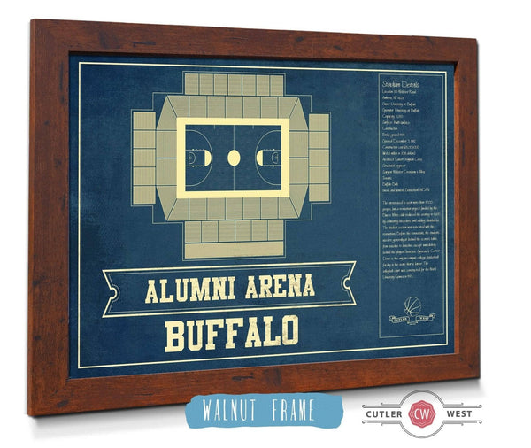 20" x 16" / Walnut Frame Cutler West Alumni Arena Buffalo Bulls NCAA Vintage Basketball Print