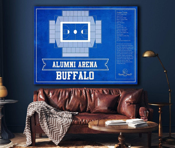 Cutler West Alumni Arena Buffalo Bulls Team Colors NCAA Vintage Basketball Print