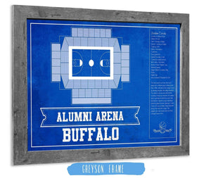 14" x 11" / Greyson Frame Cutler West Alumni Arena Buffalo Bulls Team Colors NCAA Vintage Basketball Print