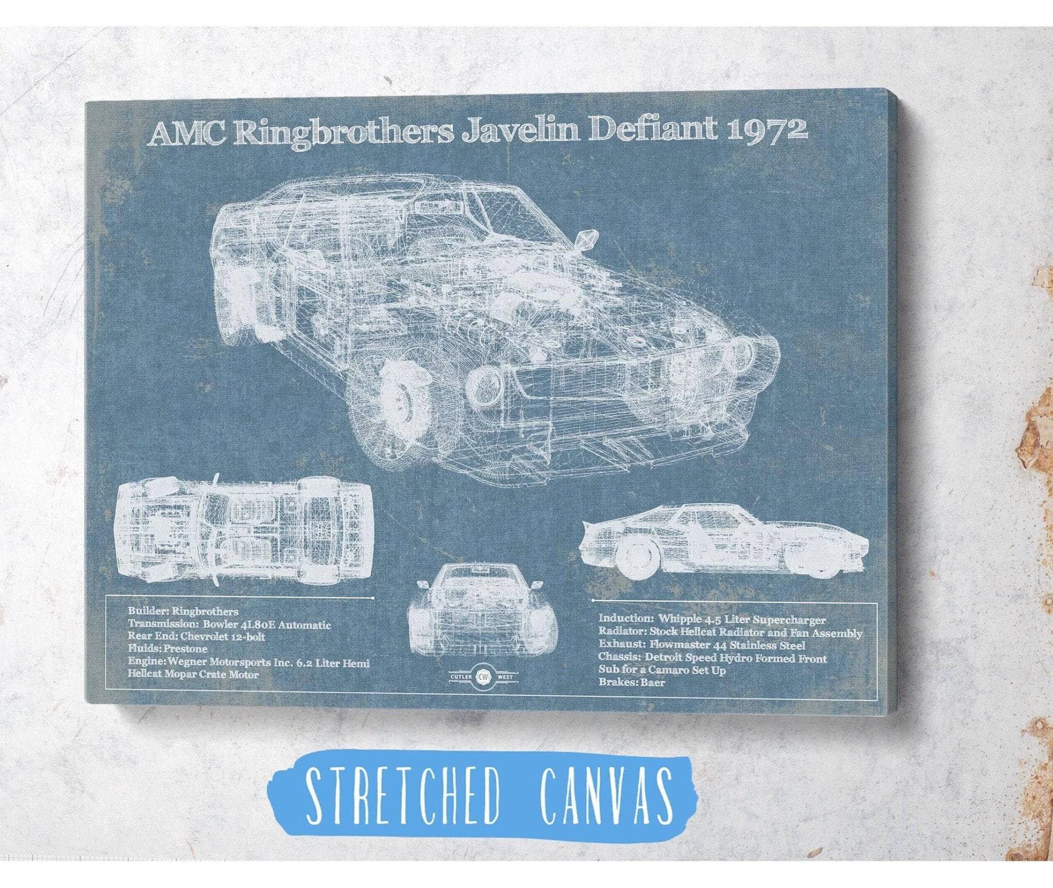 AMC Ringbrothers Javelin Defiant 1972 Vintage Auto Art by Cutler West