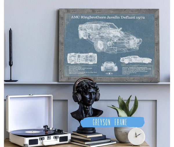 14" x 11" / Greyson Frame Cutler West AMC Ringbrothers Javelin Defiant 1972 Vintage Auto Print