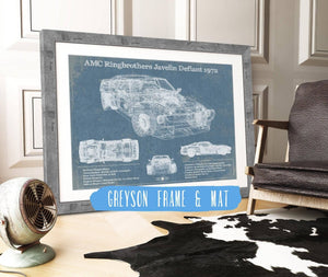 14" x 11" / Greyson Frame & Mat Cutler West AMC Ringbrothers Javelin Defiant 1972 Vintage Auto Print