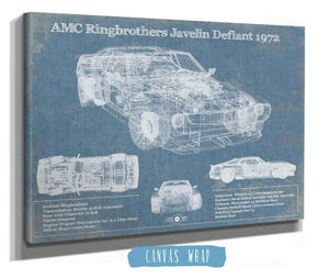 14" x 11" / Stretched Canvas Wrap Cutler West AMC Ringbrothers Javelin Defiant 1972 Vintage Auto Print
