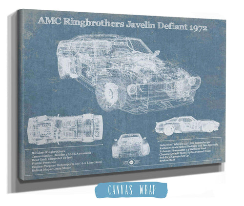 14" x 11" / Stretched Canvas Wrap Cutler West AMC Ringbrothers Javelin Defiant 1972 Vintage Auto Print
