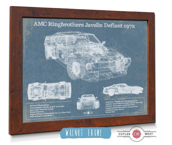 20" x 16" / Walnut Frame Cutler West AMC Ringbrothers Javelin Defiant 1972 Vintage Auto Print